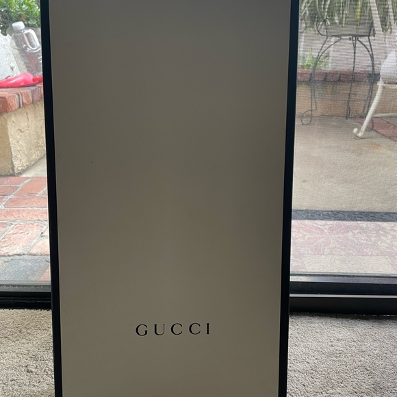 Gucci leather knee high boots with crystallized rhinestones at heel. - Picture 10 of 12